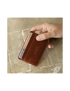 Leather Card Holders^MONPIEL Leather Card Holder Mini Havana