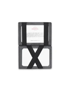 Leather Card Holders^MONPIEL Leather Magic Card Holder Black