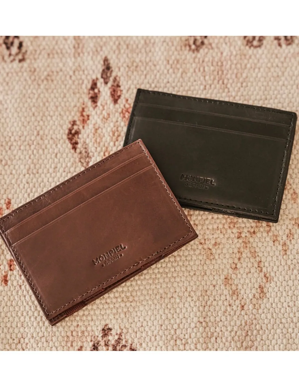 Leather Card Holders^MONPIEL Leather Magic Card Holder Black