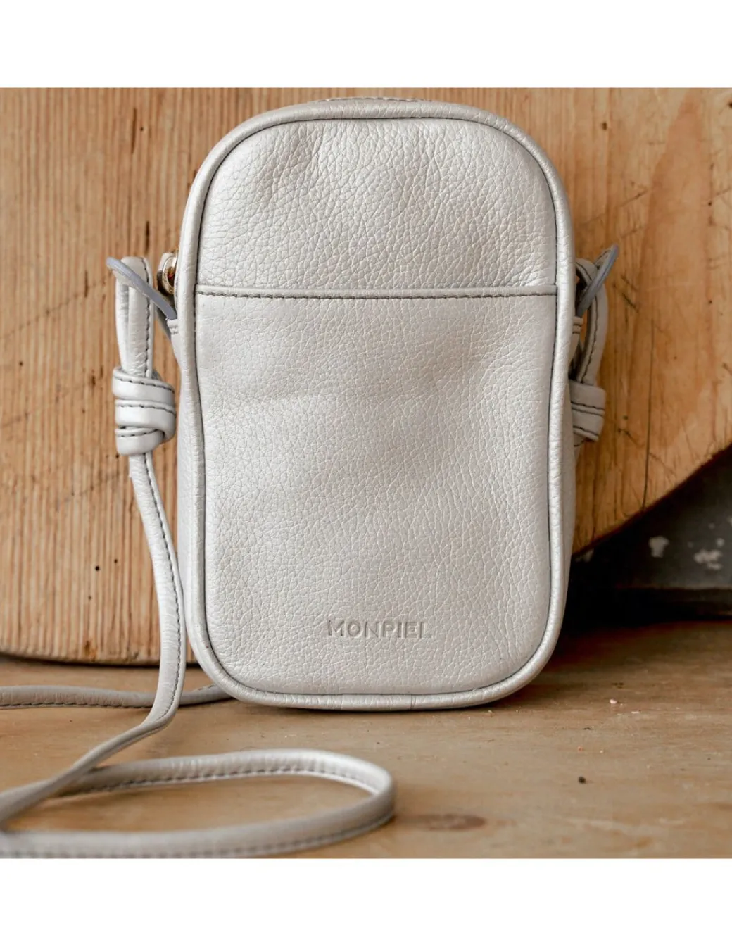 Women'S Leather Bag^MONPIEL Leather Nano Bag Nudos Platinum