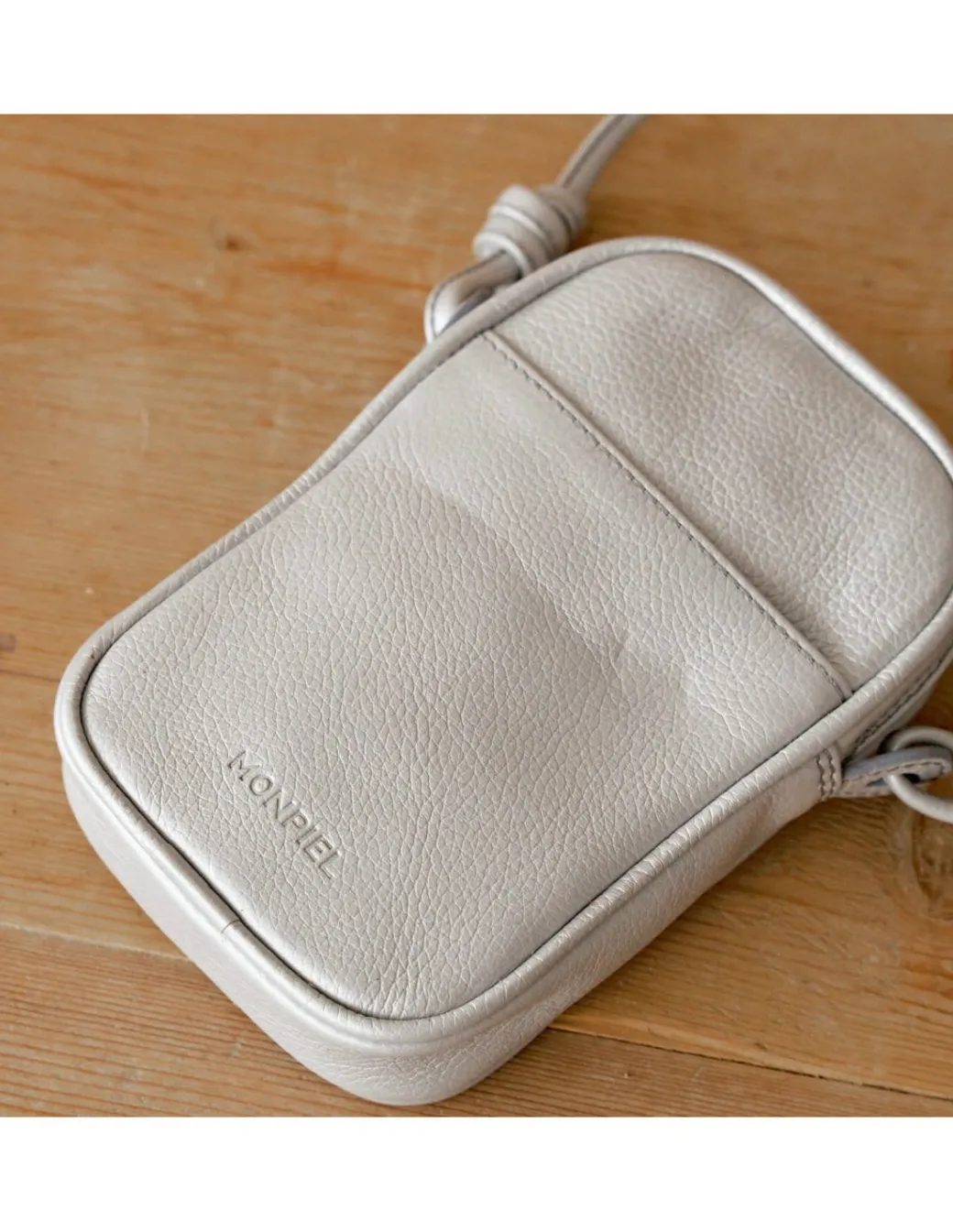 Women'S Leather Bag^MONPIEL Leather Nano Bag Nudos Platinum