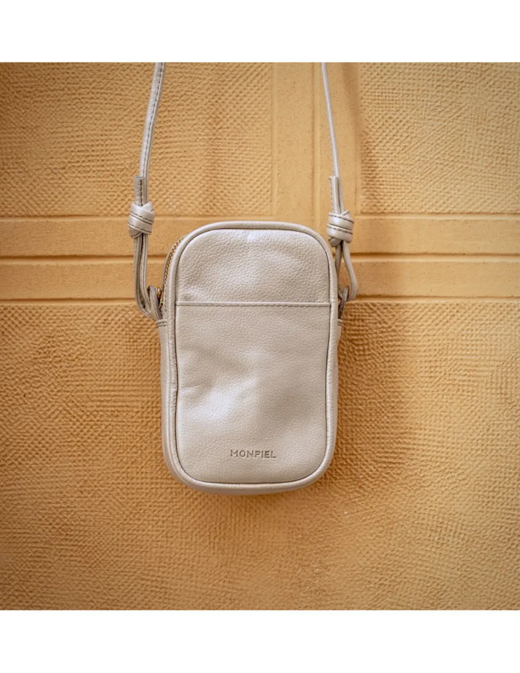 Women'S Leather Bag^MONPIEL Leather Nano Bag Nudos Platinum