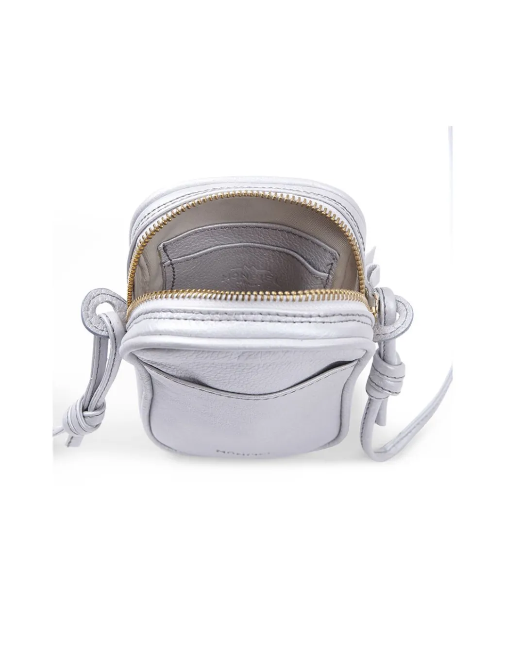 Women'S Leather Bag^MONPIEL Leather Nano Bag Nudos Platinum