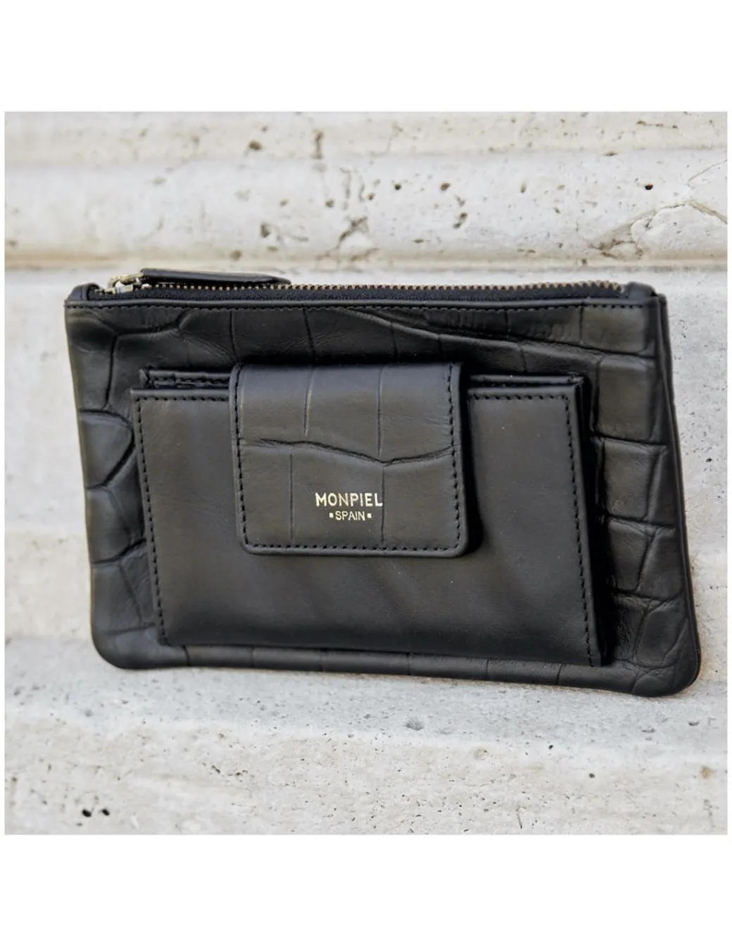 Women'S Leather Wallets^MONPIEL Leather Wallet Lady Bag Black