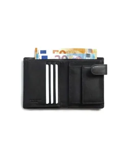 Men'S Leather Wallets^MONPIEL Leather Wallet With Loop And Coin Pocket Mountain Black