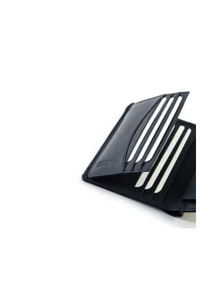 Men'S Leather Wallets^MONPIEL Leather Wallet With Purse Lago Black
