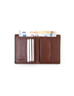Men'S Leather Wallets^MONPIEL Leather Wallet With Purse Lago Brown
