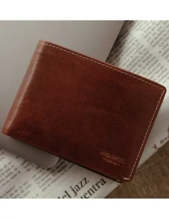 Men'S Leather Wallets^MONPIEL Man Leather Bifold Wallet Mini Havana