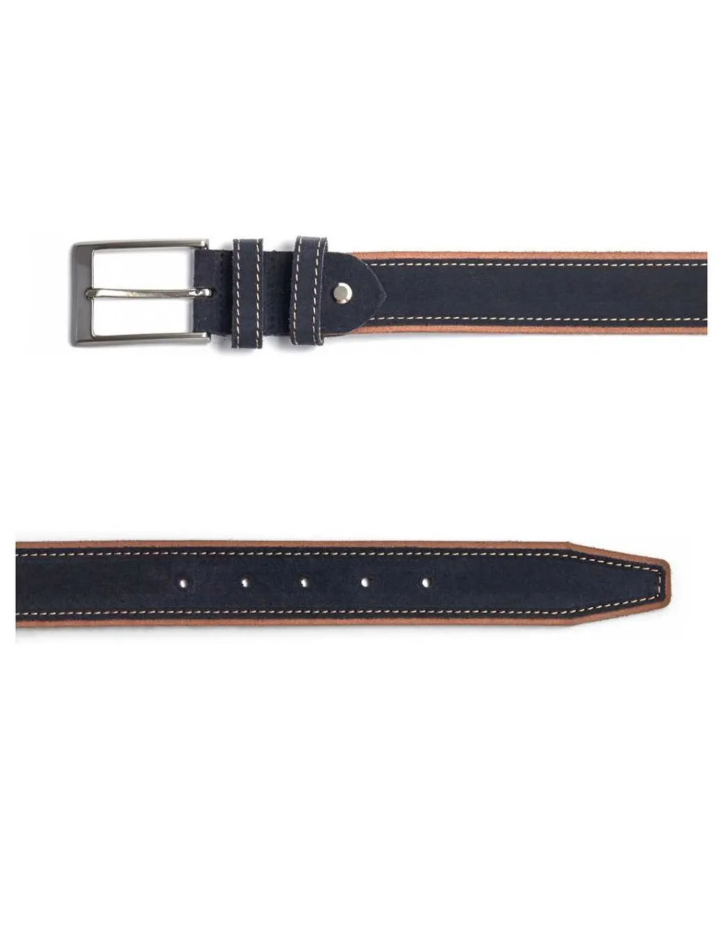 Men'S Leather Belts^MONPIEL Man Suede Leather Belt Blue