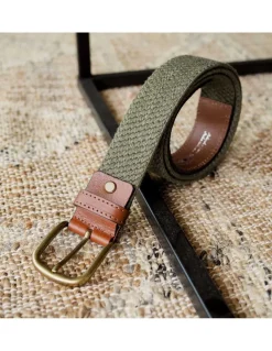 Men'S Leather Belts^MONPIEL Men Elastic Belt Green