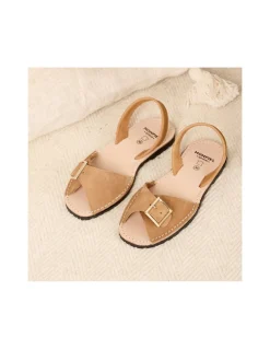 Women Leather Sandals^MONPIEL Menorcan Sandal With Buckle Leather