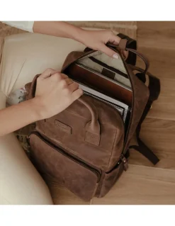 Other Accessories^MONPIEL Men'S Leather Backpack Hunter Brown