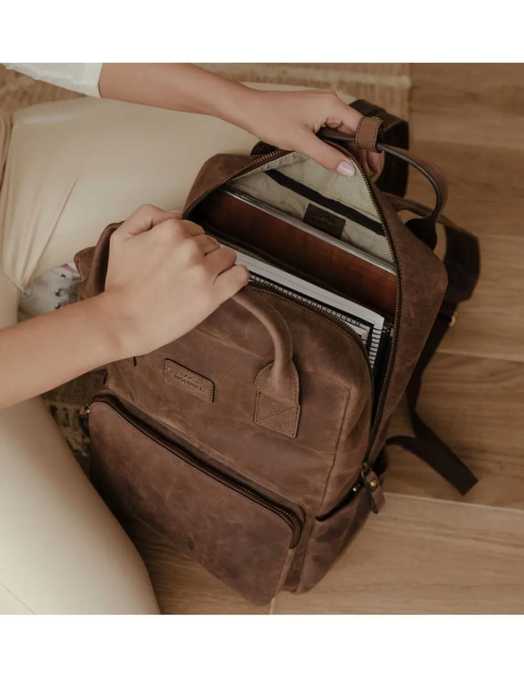 Other Accessories^MONPIEL Men'S Leather Backpack Hunter Brown