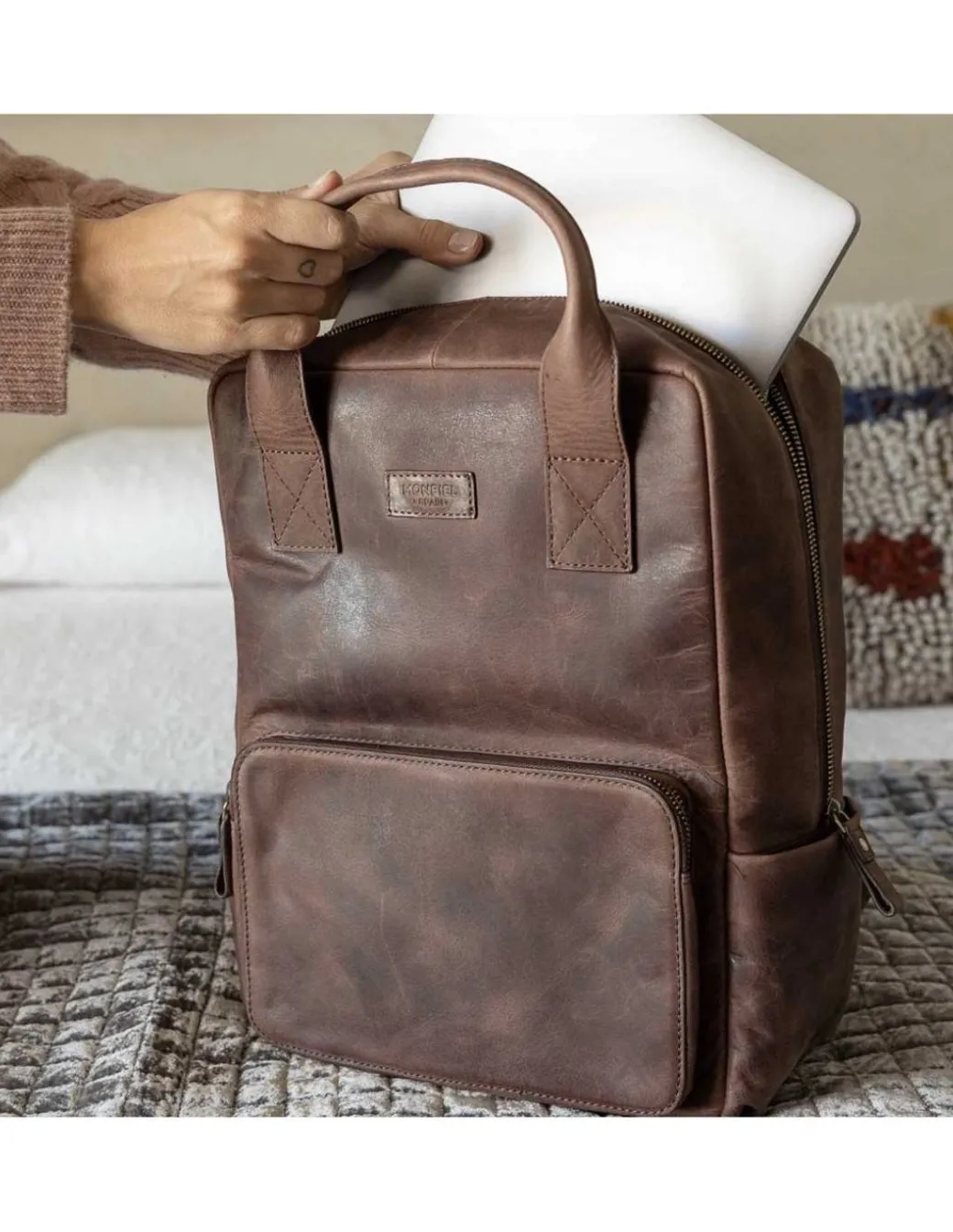 Other Accessories^MONPIEL Men'S Leather Backpack Hunter Brown