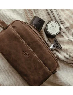 Other Accessories^MONPIEL Men'S Leather Toiletry Bag - Handbag Hunter Brown