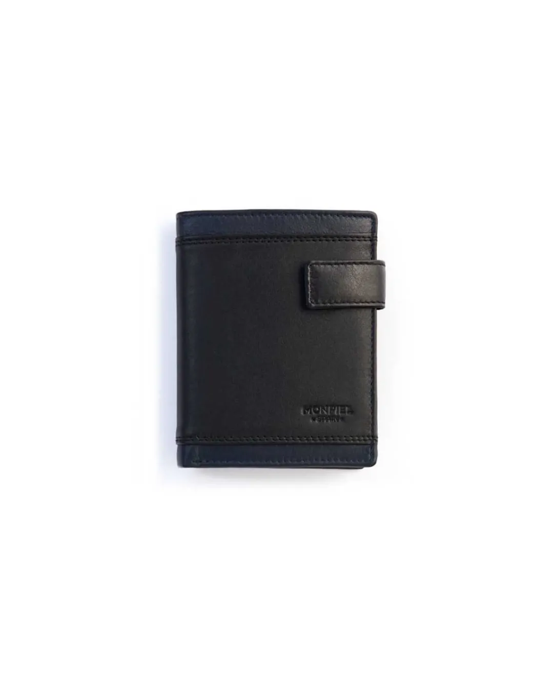 Men'S Leather Wallets^MONPIEL Men'S Leather Wallet With Loop And Purse Lago Black