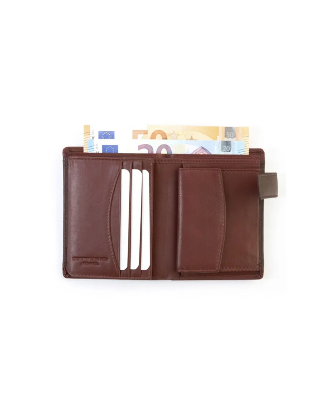 Men'S Leather Wallets^MONPIEL Men'S Leather Wallet With Loop And Purse Lago Brown