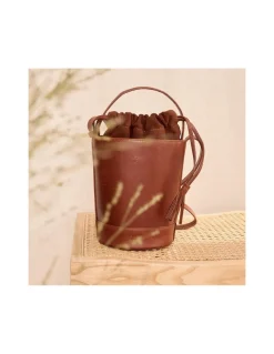 Women'S Leather Bag^MONPIEL Mini Bucket Round Bag Havana