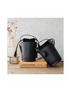 Women'S Leather Bag^MONPIEL Mini Bucket Round Bag Black