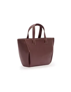 Women'S Leather Bag^MONPIEL Mini Leather Basket Bag Maroon