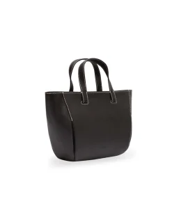 Women'S Leather Bag^MONPIEL Mini Leather Basket Bag Black