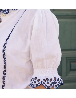 Shirts And Blouses^MONPIEL Nadia Short-Sleeve Ruffled Shirt White