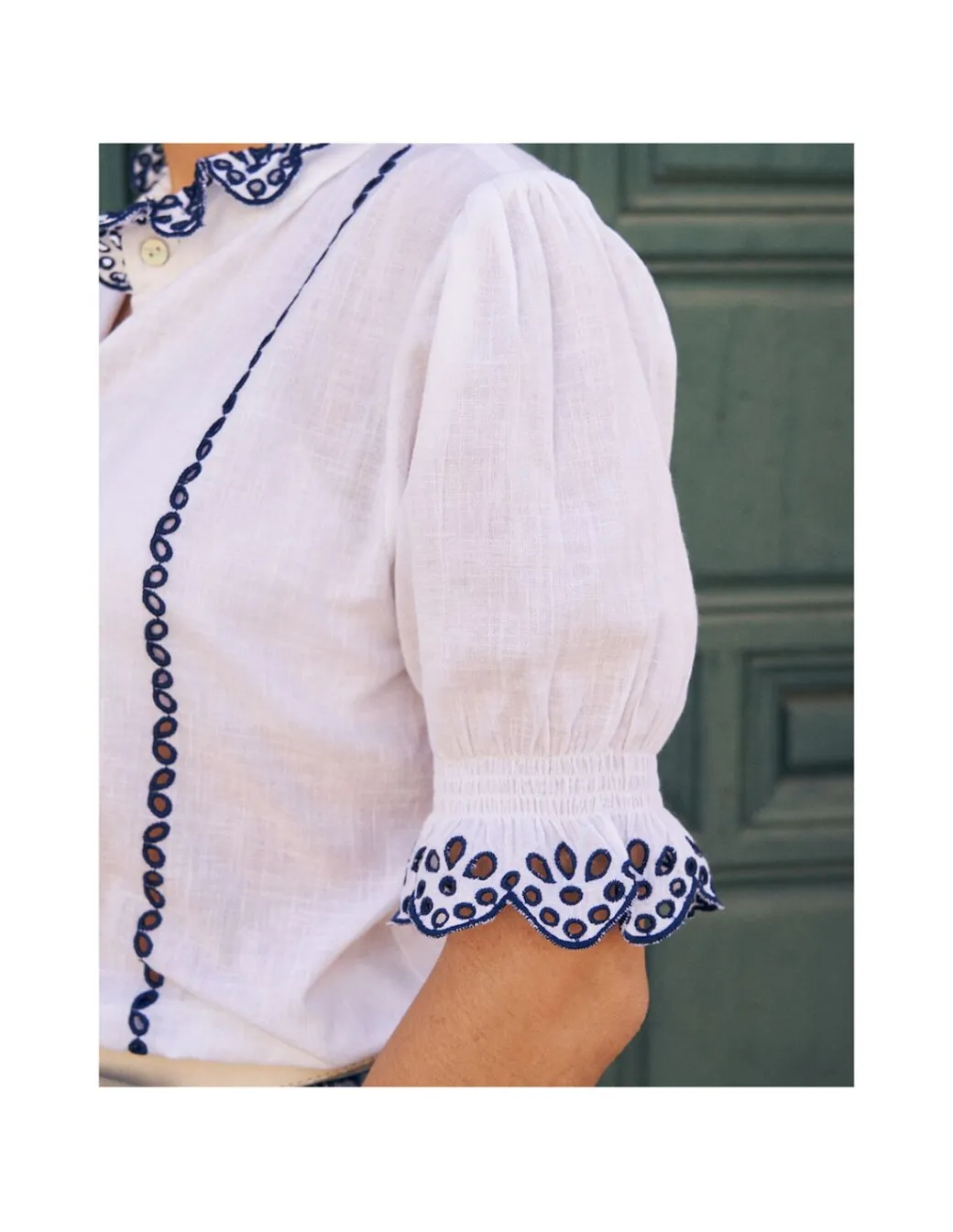 Shirts And Blouses^MONPIEL Nadia Short-Sleeve Ruffled Shirt White