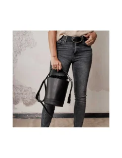 Women'S Leather Belts^MONPIEL Oval Buckle Belt Black
