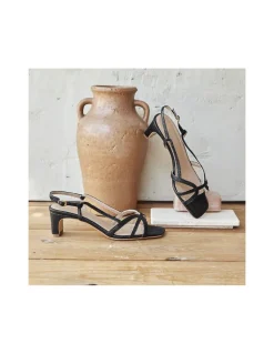 Women'S Heeled Sandals^MONPIEL Petra Rectangular Heel Sandal Black