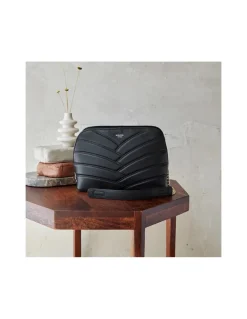 Women'S Leather Bag^MONPIEL Quilted Leather Bag With Gold Chain Black