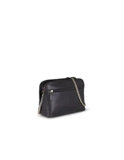 Women'S Leather Bag^MONPIEL Quilted Leather Bag With Gold Chain Black