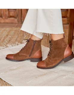 Leather Booty Woman^MONPIEL Satur Women'S Ankle Boot With Laces Leather