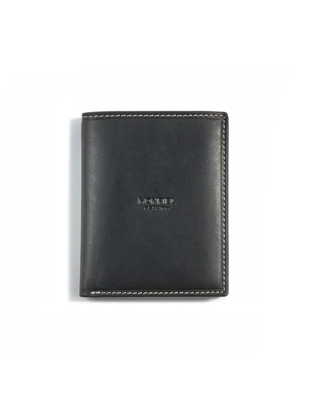 Men'S Leather Wallets^MONPIEL Simple Central Logo Wallet Black