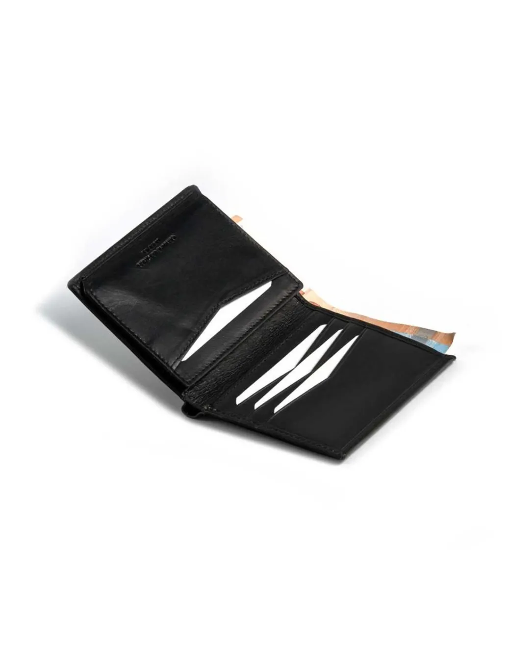 Men'S Leather Wallets^MONPIEL Simple Central Logo Wallet Black
