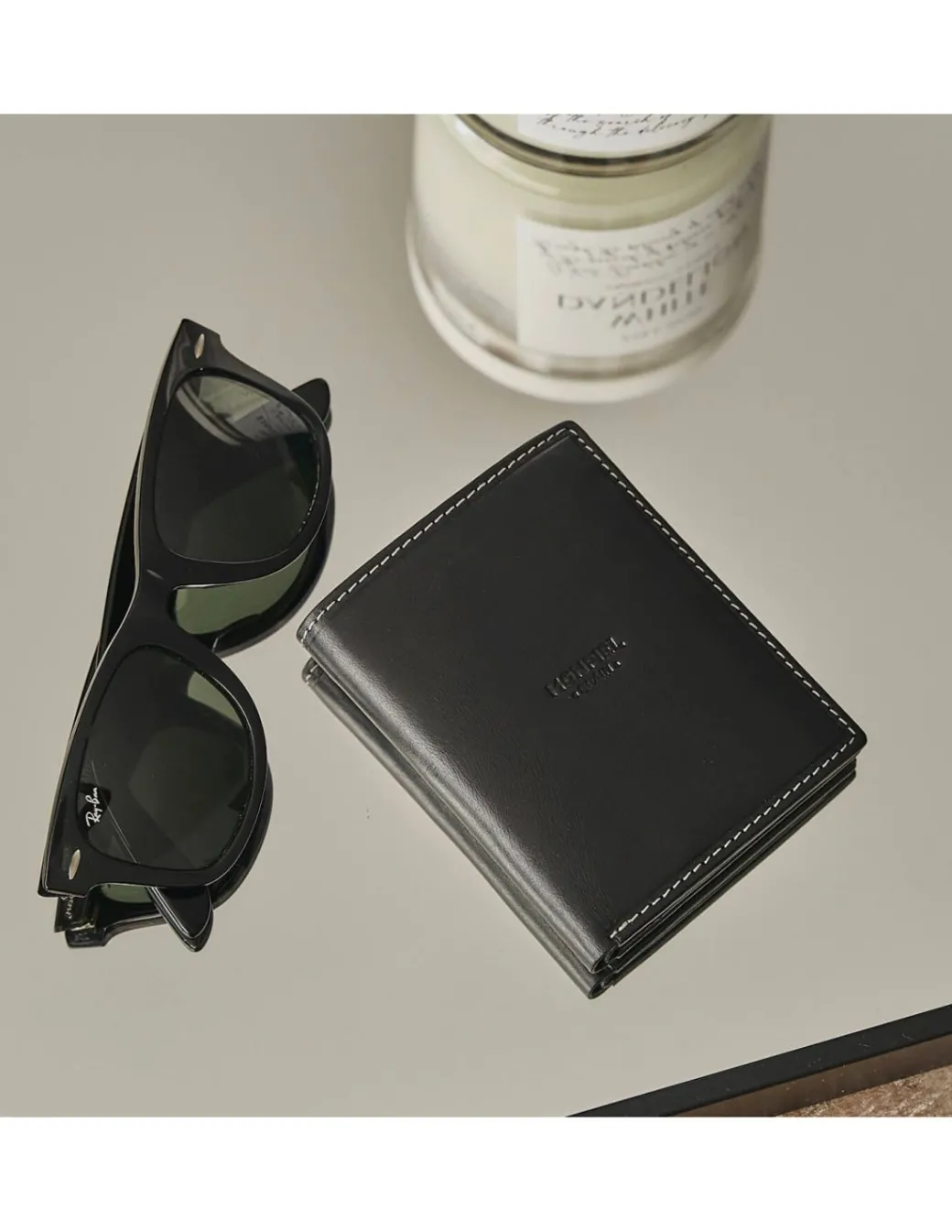 Men'S Leather Wallets^MONPIEL Simple Central Logo Wallet Black
