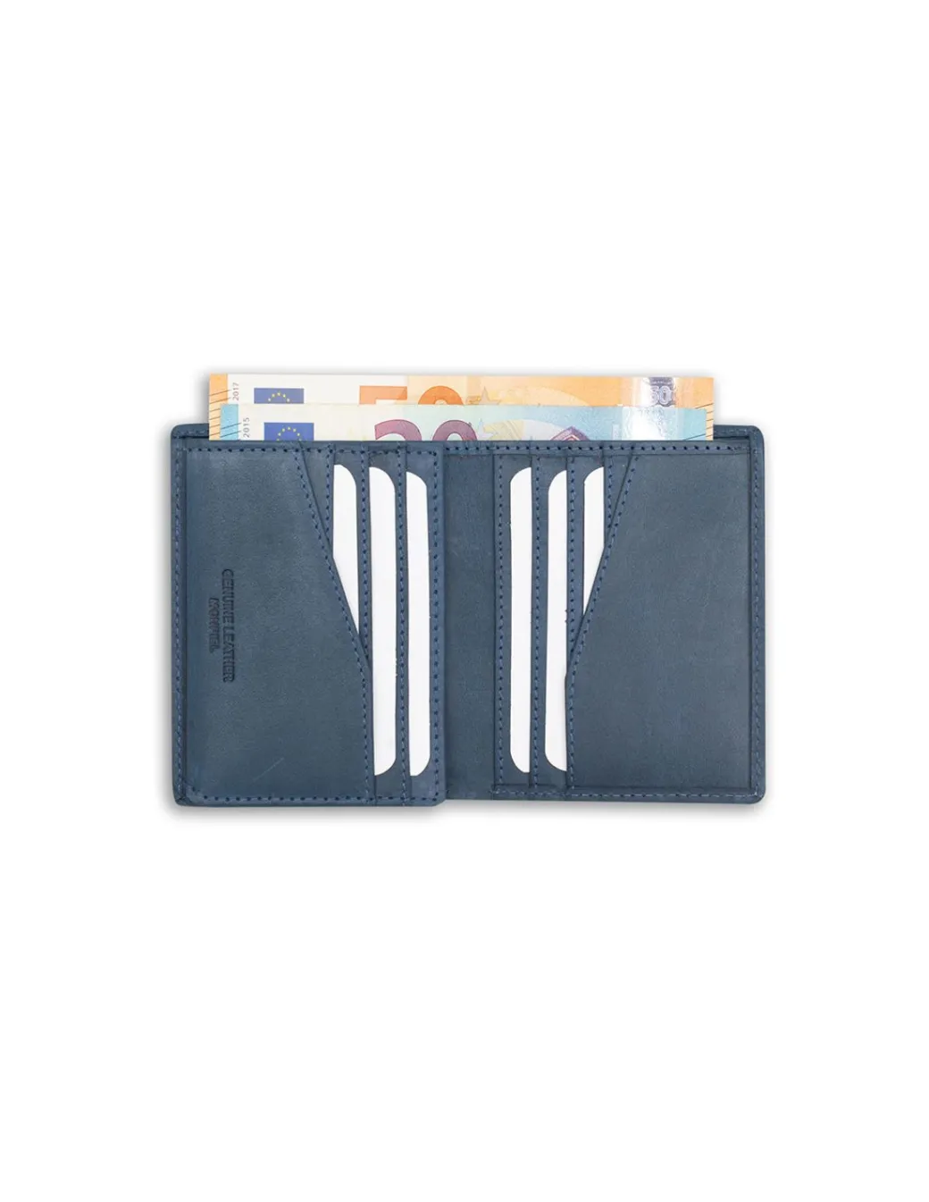 Men'S Leather Wallets^MONPIEL Simple Logo Patch Wallet Blue