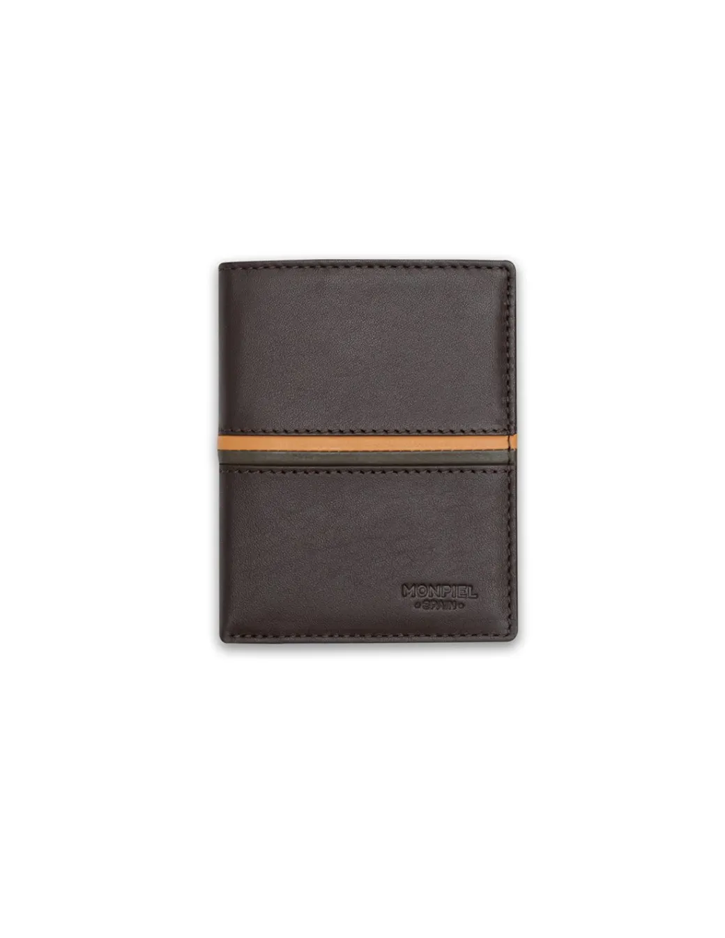 Men'S Leather Wallets^MONPIEL Single Banknote Color Stripes Brown