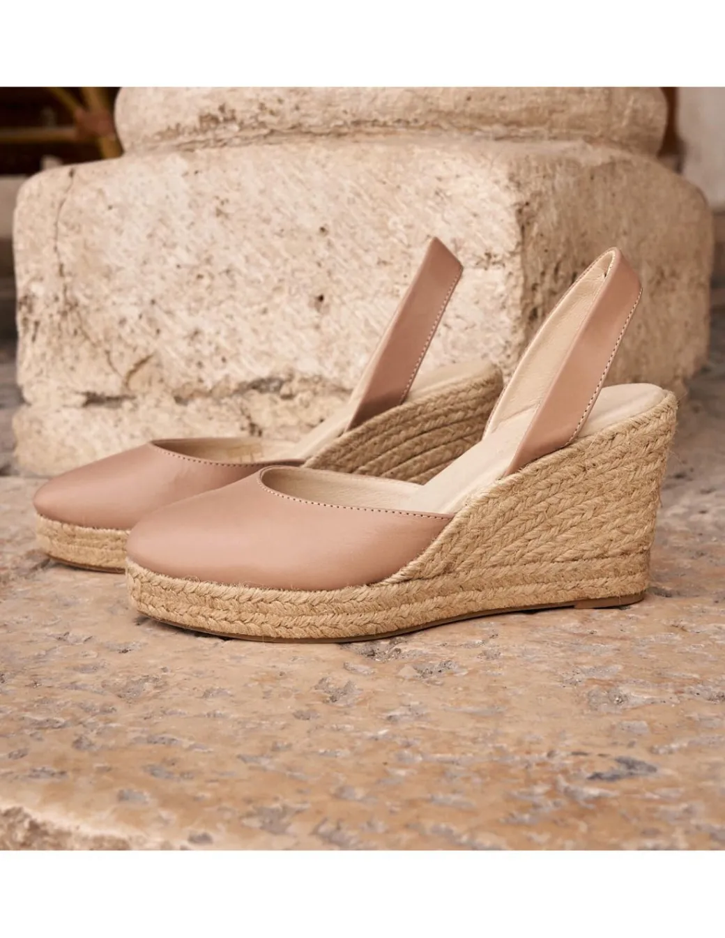 Espadrille^MONPIEL Siros Leather Wedge Espadrille