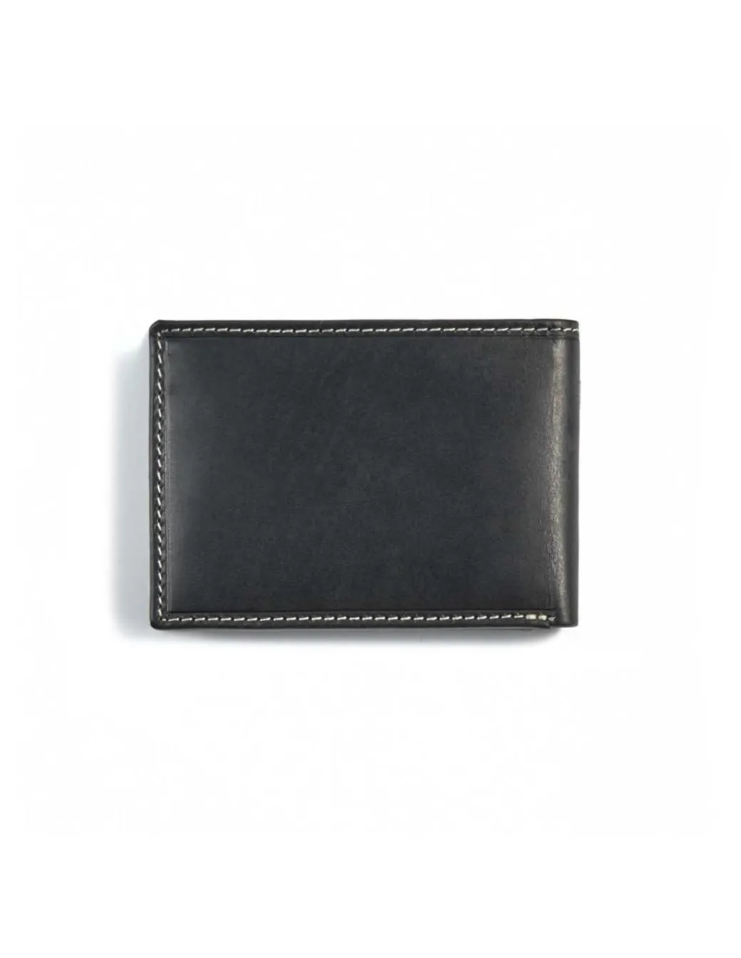Men'S Leather Wallets^MONPIEL Small American Wallet Simple Central Logo Black