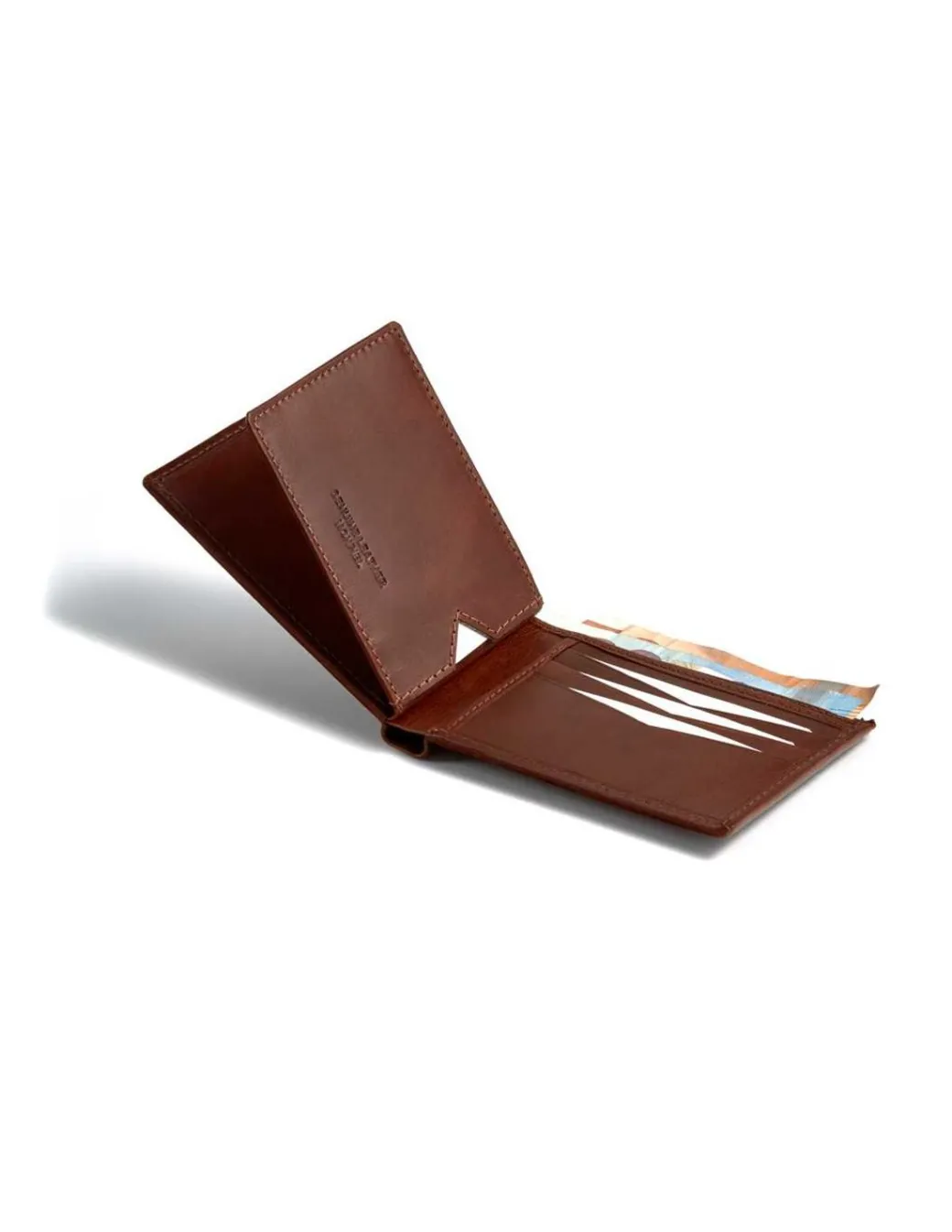 Men'S Leather Wallets^MONPIEL Small American Wallet Simple Central Logo Leather