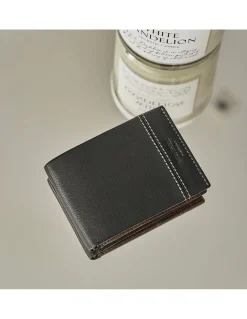 Men'S Leather Wallets^MONPIEL Small American With Two Tone Purse Black