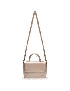 Women'S Leather Bag^MONPIEL Small Armored Leather Bag Champagne Metallic