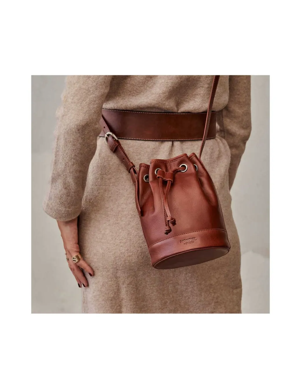 Women'S Leather Bag^MONPIEL Small Bucket Bag Leather