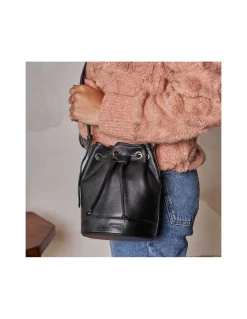 Women'S Leather Bag^MONPIEL Small Bucket Bag Black