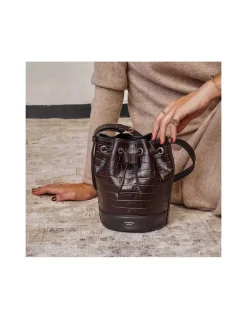 Women'S Leather Bag^MONPIEL Small Bucket Bag Coco Brown