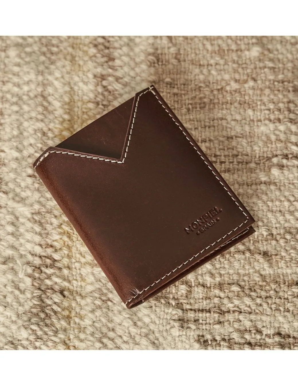 Men'S Leather Wallets^MONPIEL Small Men'S Wallet Slim Brown
