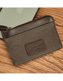 Leather Card Holders^MONPIEL Sport Purse Green