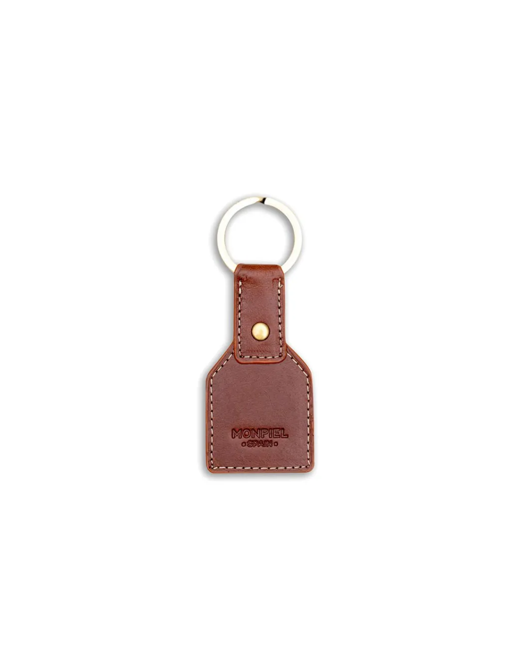 Men'S Leather Keyrings^MONPIEL Square Leather Keychain Havana