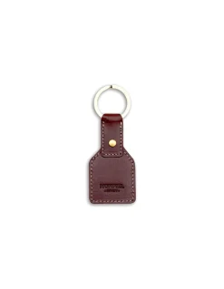 Men'S Leather Keyrings^MONPIEL Square Leather Keychain Brown