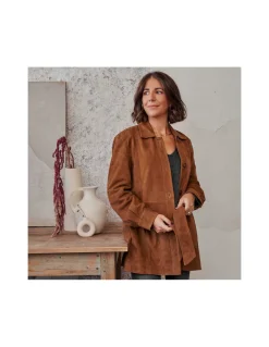 Leather Jackets For Women^MONPIEL Suede Jacket Camel